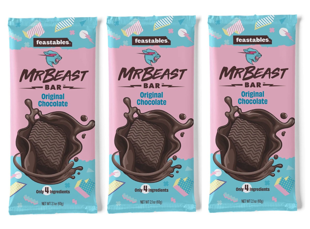 Mr Beast Feastables Original Chocolate Bars 2.1 oz (3 Pack) | eBay