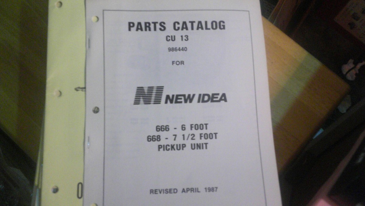 Parts Catalog CU 12 for New Idea 663 3 Row Narrow Crop Unit | eBay