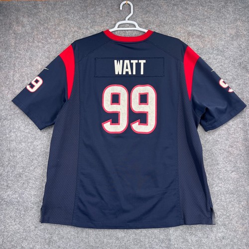 Nike J.J. Watt Houston Texans Jersey Mens XXL Blue NFL Football Distressed - 第 10/17 張圖片