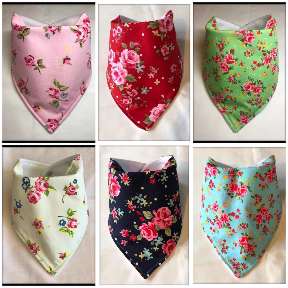 GIRL*GLAMOUR Baby Mädchen Blumen Rosen Tröpfchen Lätzchen Bandana Kleid Essen Windel rosa blau flieder