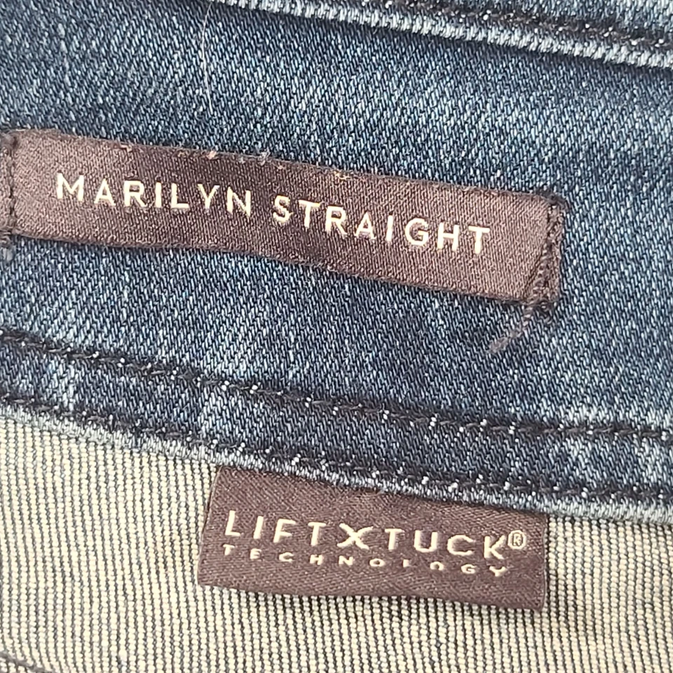 NYDJ Jeans Womens 4PS 28x29 Blue Marilyn Straight Low Rise Dark Wash Lift Tuck - Image 4 of 4