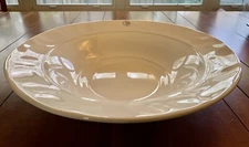 NEW FP Home White Serving Bowl Textured Rim Pasta Fruit Made in Portugal 15 3/4"