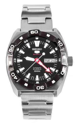 Seiko-5-Sports-Men-039-s-Automatic-Black-Dial-Steel-100m-Watch-SRP285-SRP285K1