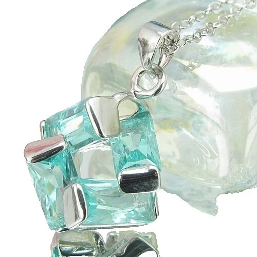 Joyería de Moda Oro Blanco Zafiro Vidrio