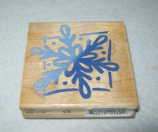 Rubber Stampede - Rubber Stamp - Snowflake Square - Large Size - EUC