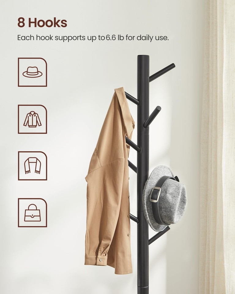 Solid Wood Coat Rack, Free Standing Coat Rack, TreeShaped Coat Rack