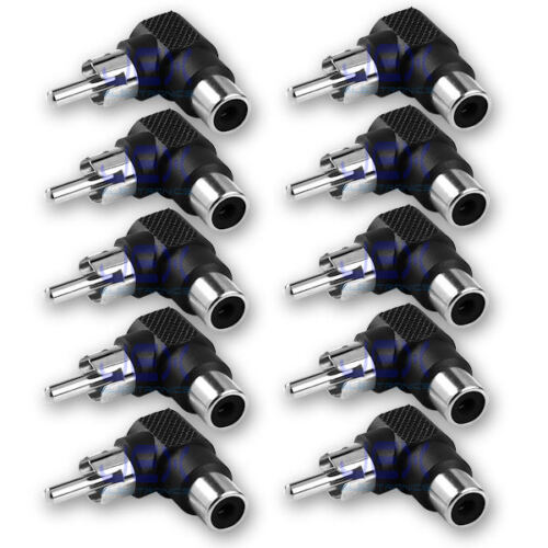 10X Right Angle Audio/Video RCA/Phono Male to Female Adapter 90 Degree LOT - Picture 1 of 2