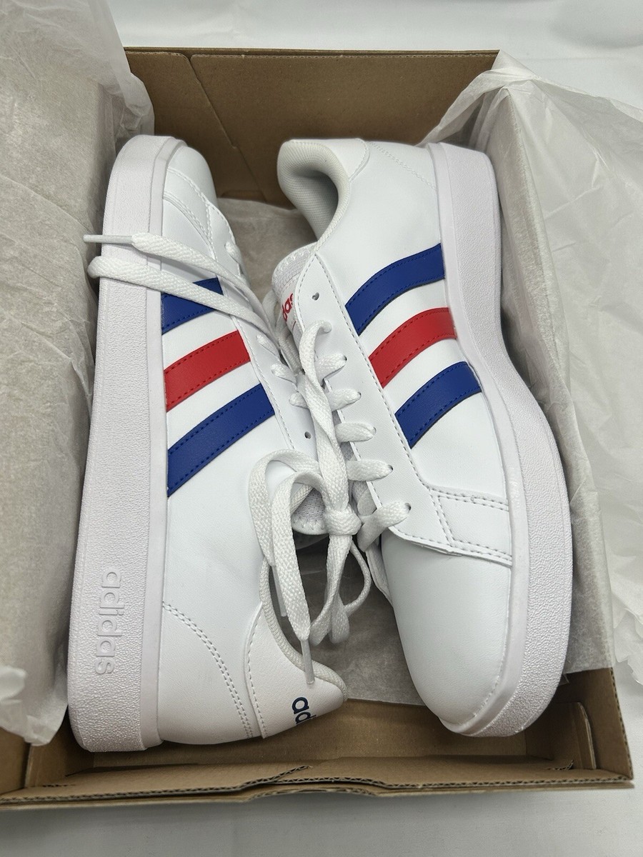 Size 9 - adidas Grand Court TD White Blue Red for sale