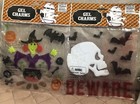 Halloween Gel Window Clings Skulls Witches Bats BEWARE Pumpkins Spiders 2 Sheets