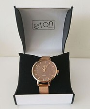 ETON Ladies Watch Metal Mesh Strap Rose Gold & Mocha - 3304LM-M Boxed NEW 