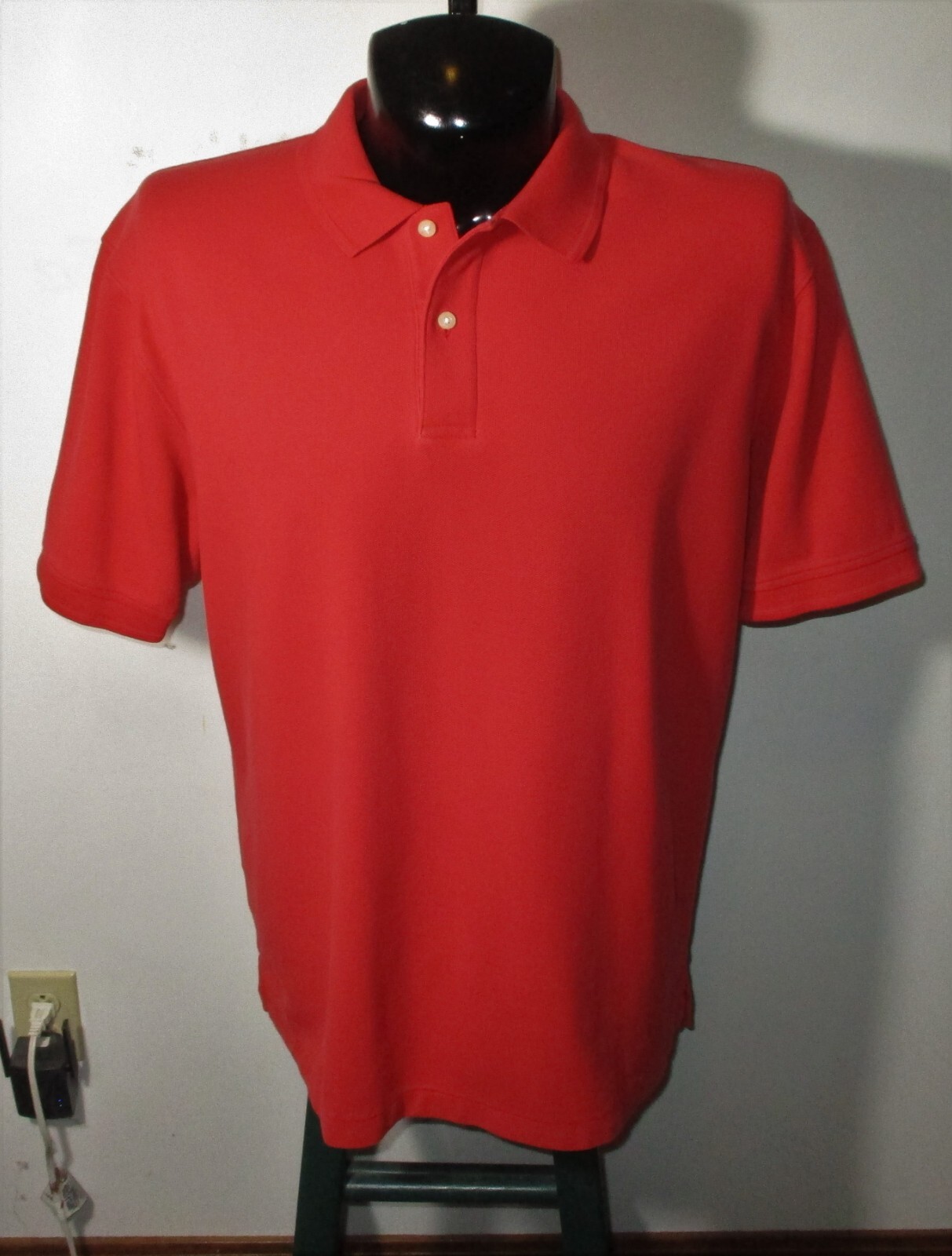 L.L. BEAN Rust Heavy Cotton Short Sleeve Polo Shirt Size L