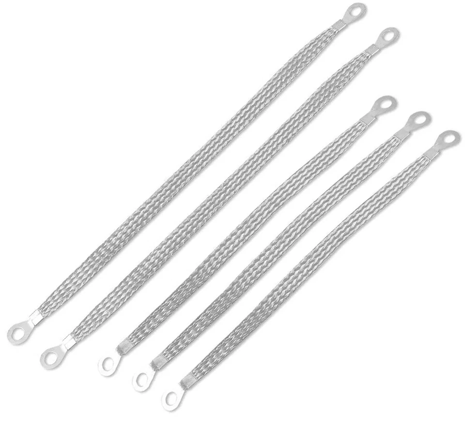 (5Pcs) Universal Automotive Ground Straps Wire Grounding Cable Straps Heavy Duty - Image 2 of 4