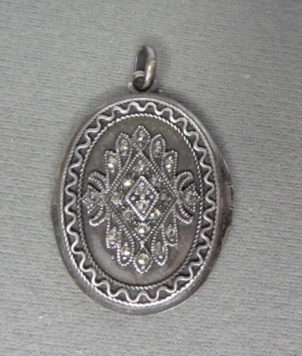 Marcasite Locket Sterling Silver Pendant