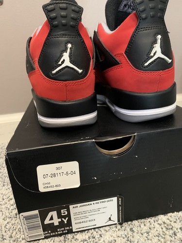 Nike Air Jordan 4 Retro GS Toro Bravo Fire/White-Red-Cement Grey Größe 4,5 Jugend - Bild 3 von 16