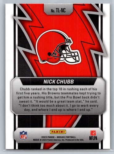 2023 Panini Mosaic #TL-NC Nick Chubb Thunder Lane Near mint or better - Picture 2 of 2