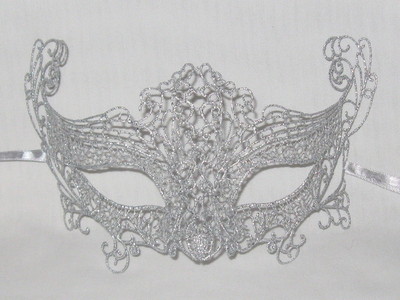 SILVER MACRAME VENETIAN MASQUERADE LINGERIE MASK | eBay