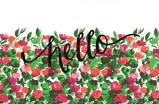 Pink Rose Roses Floral Hello Blank Note Cards By Charming Charlie - Set of 6