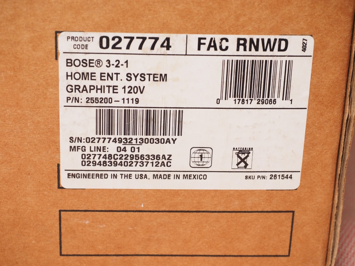 Bose 3·2·1 2.1 Channel Home Entertainment System Graphite Bose 3·2·1 2.1 Channel Home Entertainment System Graphite