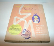 VTG 1958 1950's University Chicago Hospital Baby Record Book "First Seven Years"