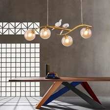 Adjustable 4-Light Double-Birds Chandeliers Modern Ceiling Fixtures Pendant Lamp