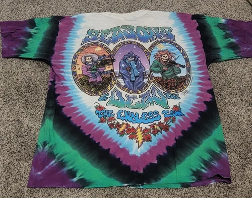 Grateful Dead Seasons Of The Dead Endless Tour Larg 1990s vintage concert t-shirt, vintage, size L, single stitch, B+ condition