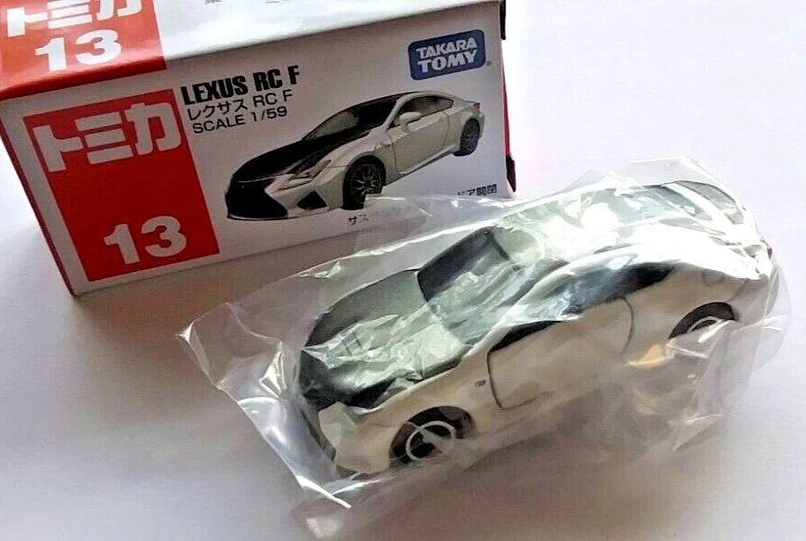 Coche deportivo japonés Tomica Lexus RC F raro, blanco y negro, puertas abiertas, nuevo en caja abierta Foto 2 de 4