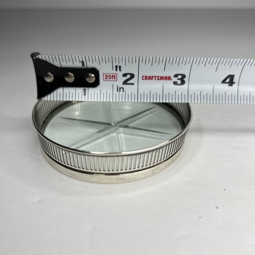 Frank M Whiting Sterling Silver Crystal 4444 Coasters Mid Century Modern Set 7 - Picture 8 of 21