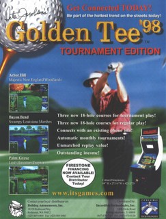 Golden Tee 98 Tournament Edition Arcade FLYER Original 1998 Video Game Art Promo