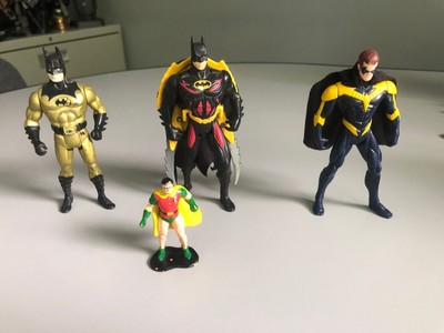 1990s Batman Robin Action Figure Lot Of 3 Figures 5 Inch Dc