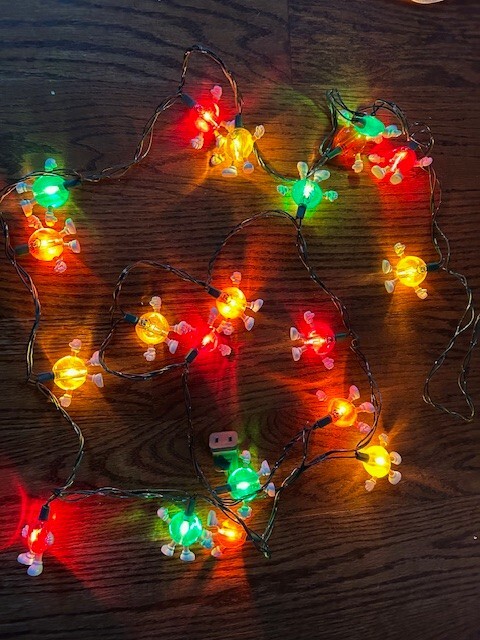 VTG M&Ms Happy Holiday Lights Christmas 20 String Light Set WORKS