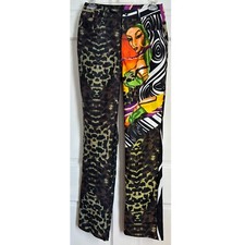 Fubu Pants Vintage Print Leopard Colorful High Waist Woman Animal Print 90s Y2K