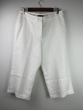 NEW Talbots Cropped White Linen Heritage Pants 12P