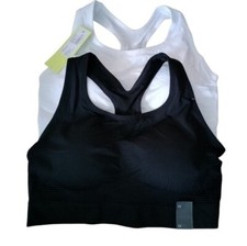 All in Motion Light Support Y Racer back Sports Bras, Black  White, 2X