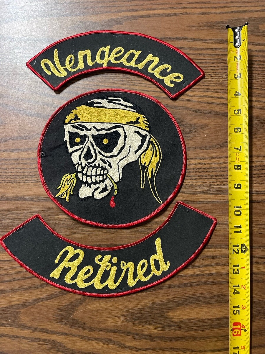 Large Vintage MC Motorcycle Club Patch Cut Set Embroidery