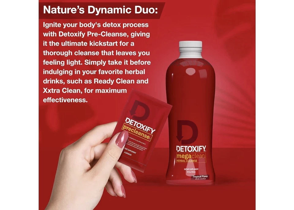 Detoxify Mega Clean Herbal Cleanse - Tropical - 32 oz Herbal Detox Drink Foto 4 de 4