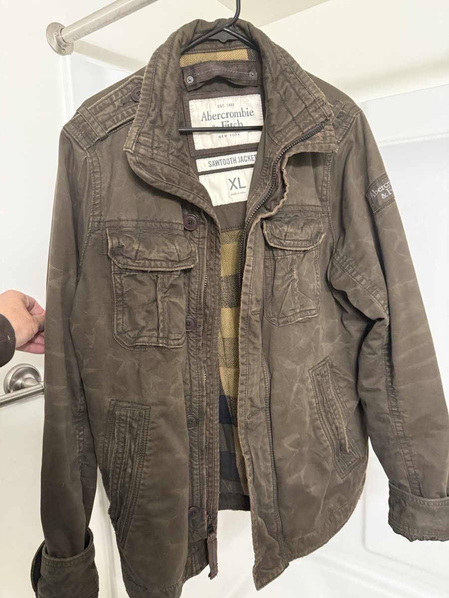 Abercrombie and Fitch Mens Sawtooth Jacket Large navy Vintage Y2K 