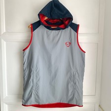 Giacca da allenamento vintage Nike calcio senza maniche con cappuccio grande grigio totale 90