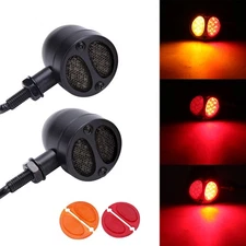 Motorcycle Bullet Amber Blinker Running LED Turn Signals Tail Light For Harley