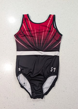 ATHLETE WORN Sylvia P gymnastics Leotard XS COLLEGIATE Team Nebraska CORNHUSKERS