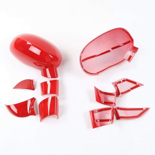 Cubiertas de espejo retrovisor cubierta lateral cubierta superpuesta moldura para Dodge Challenger 2009-23 rojo - Imagen 8 de 8