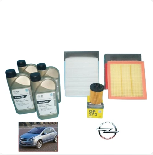 CUTTING KIT OPEL ADAM 1.0 1.2 1.4 PETROL / LPG 4L OPEL GM 5W30 + 3 FILTERS