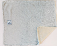 BeanSprout Blue Baby Boy Blanket Letter A Monogram Reversible Vtg WELL LOVED
