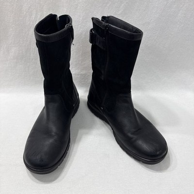 ECCO Women's GoreTex Black Ankle Boots with Buckle Sz EU 39 US 8