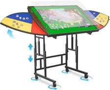 1500 Pieces Tilting  Rotating Puzzle Table with 6 Drawers  Cover, 38.8"x24" Ad