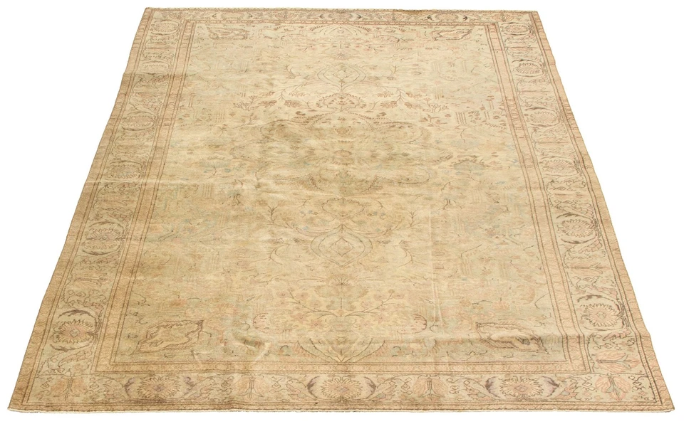 Alfombra tradicional vintage anudada a mano alfombra de lana oriental de 6'4" x 9'4" Foto 2 de 4