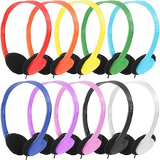 Kids Headphones Bulk 10 Pack Multicolor for Classroom School