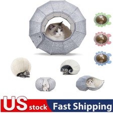 Large Interactive Cat Toy Cat Tunnel Toy Soft Felt Cat Bed Cave Play  3 Catnips