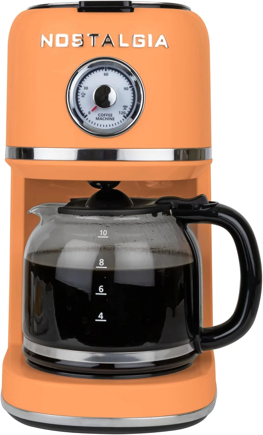 Retro 10-Cup Coffee Maker - One-Touch Brew, Auto Shutoff, Orange
