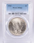 Certified 1922 Peace Dollar PCGS MS62 Silver $1
