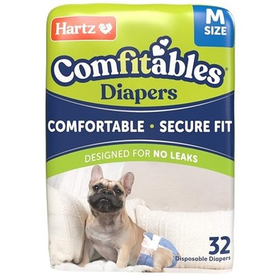 Hartz Disposable Dog Diapers Size M 32ct Leak Protection